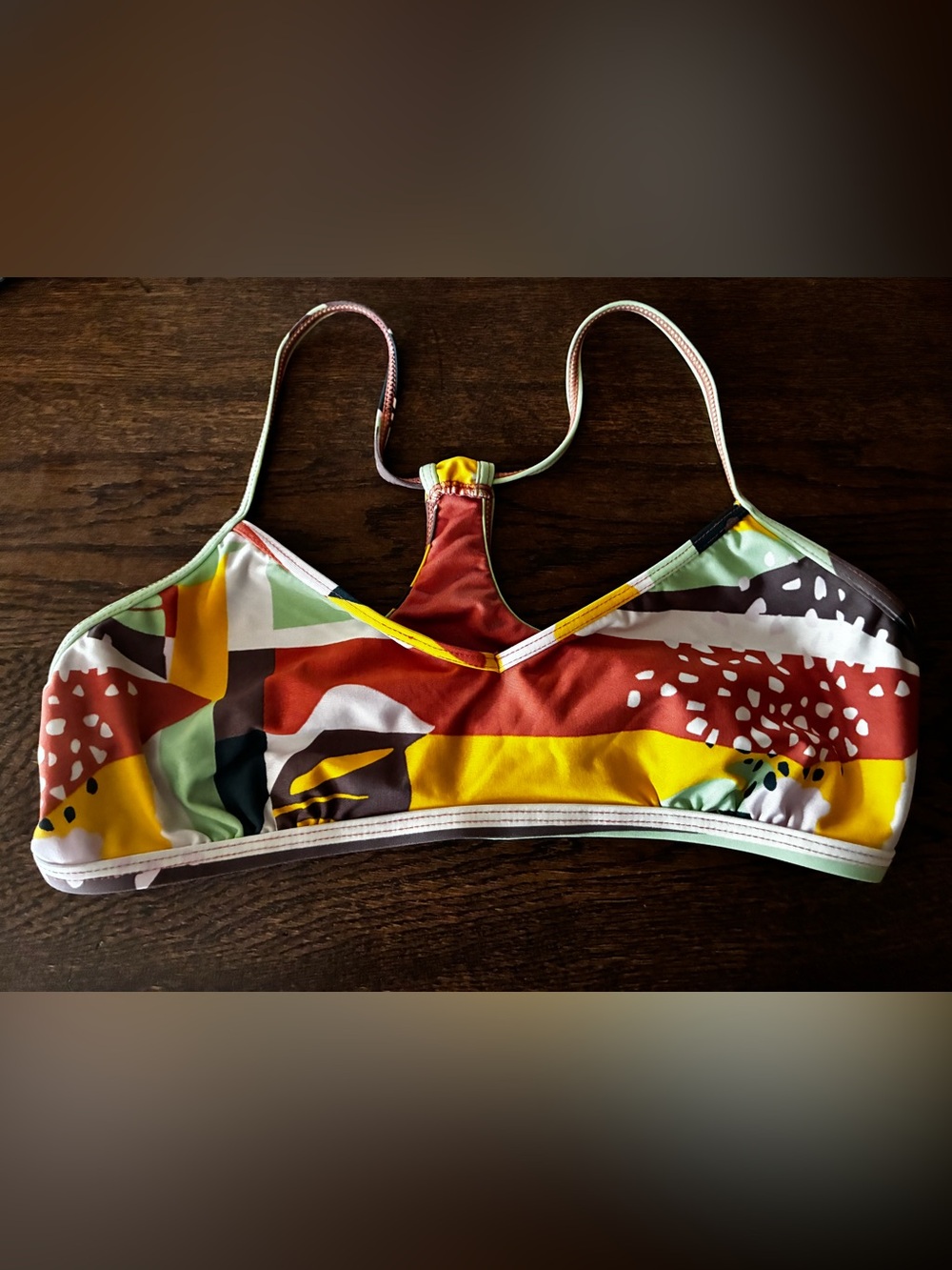 Carve Designs Abstract Multicolor Strappy Bikini Top size M